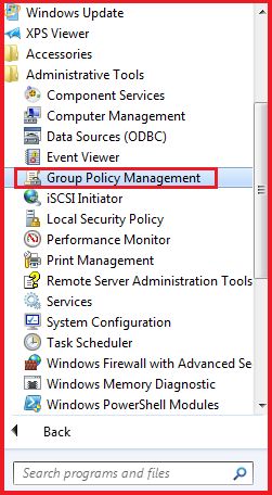 Opening Group Policy Management via Program Files